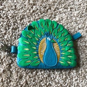 Leather Peacock coin purse/wallet